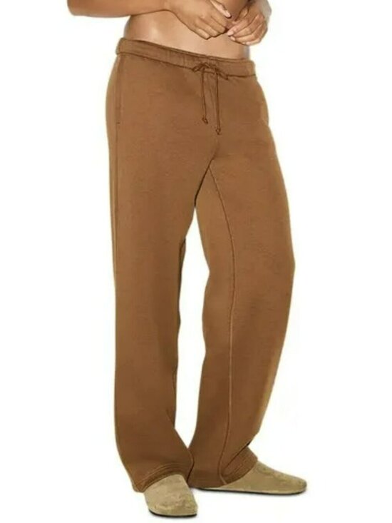 SKIMS Pants - New Skims Cotton Fleece Pull On Jogger Pants Bison Brown XS New